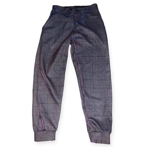 Noli Yoga Size M Vienna Metallic Plaid Joggers - Picture 1 of 4